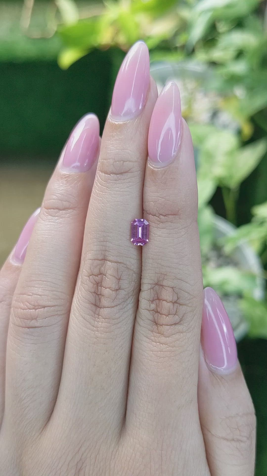 0.62 Ct. Pinkish Purple Sapphire from Ceylon (Sri Lanka) Size Video