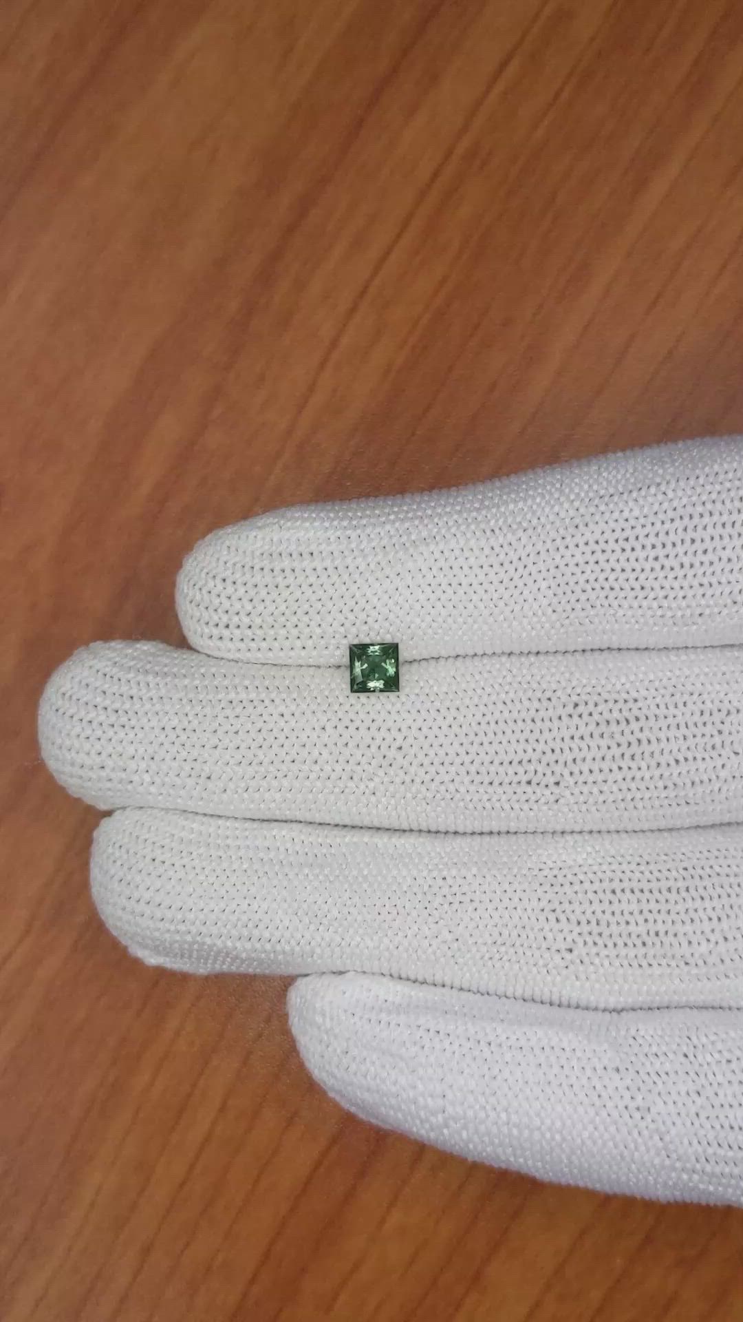 0.60 Ct. Green Sapphire from Ceylon (Sri Lanka) Size Video