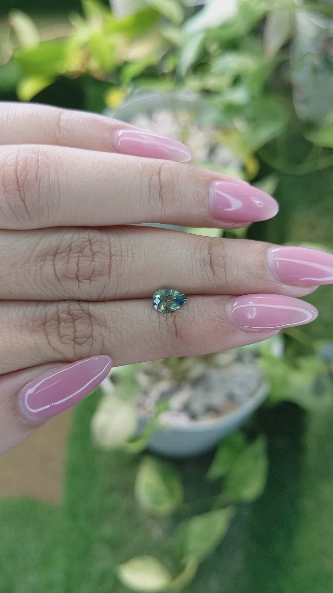 0.88 Ct. Bluish Green Sapphire from Ceylon (Sri Lanka) Size Video