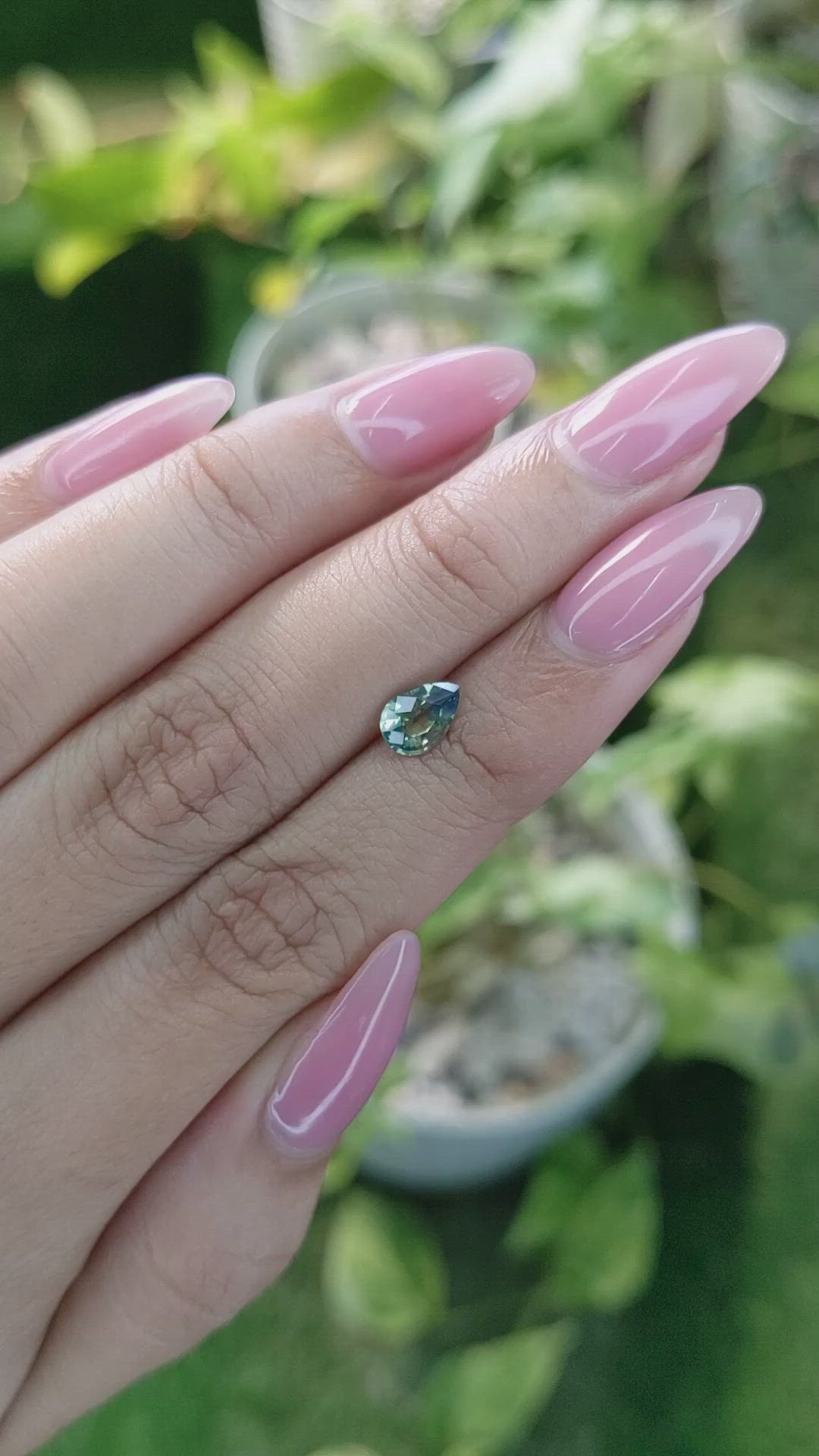 0.88 Ct. Bluish Green Sapphire from Ceylon (Sri Lanka) Size Video