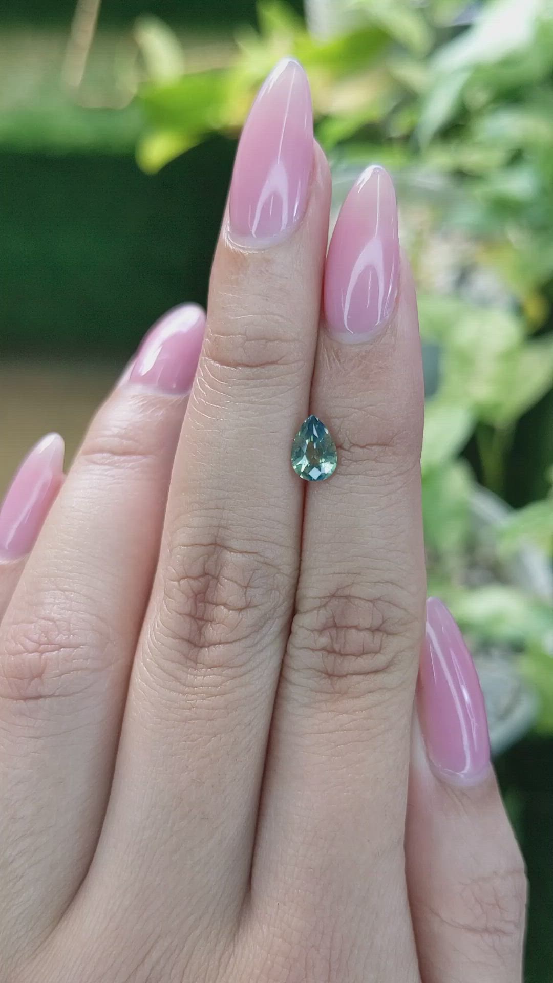 0.88 Ct. Bluish Green Sapphire from Ceylon (Sri Lanka) Size Video