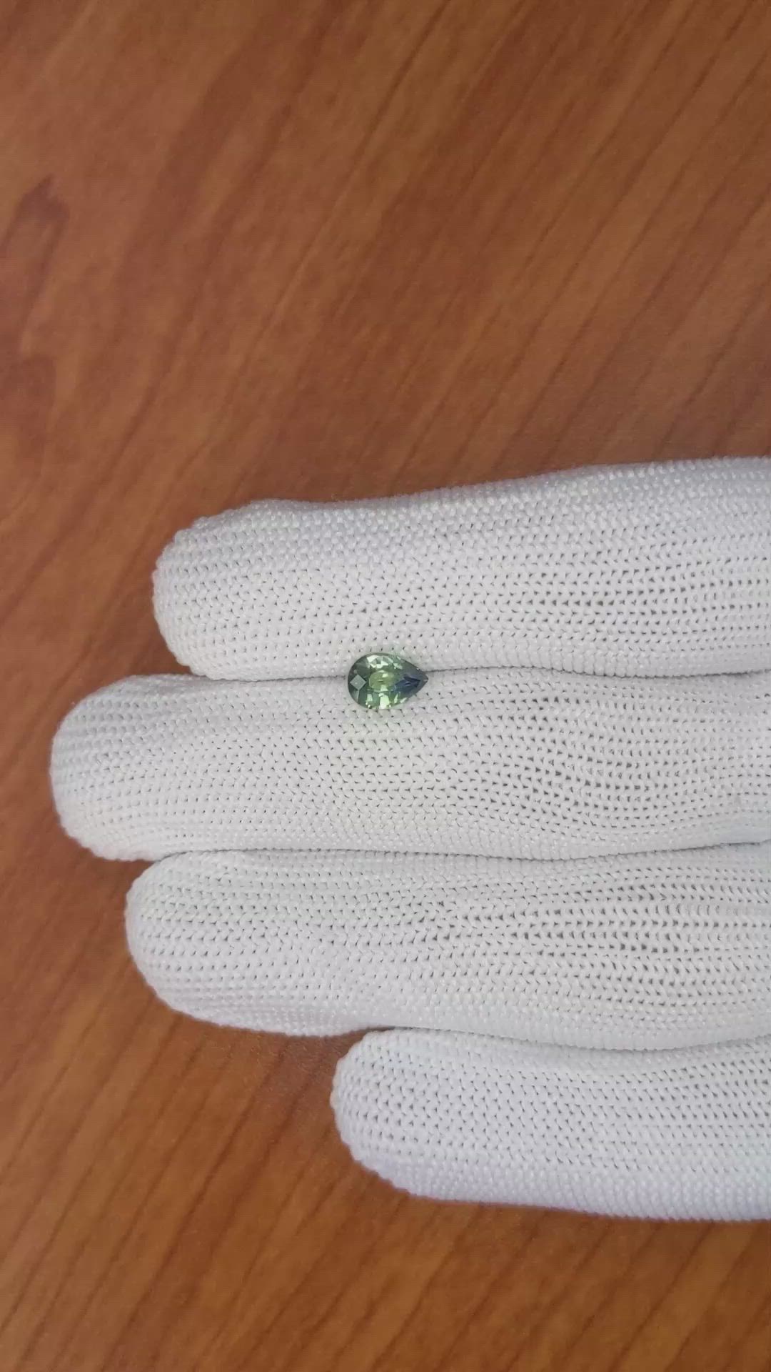 0.88 Ct. Bluish Green Sapphire from Ceylon (Sri Lanka) Size Video