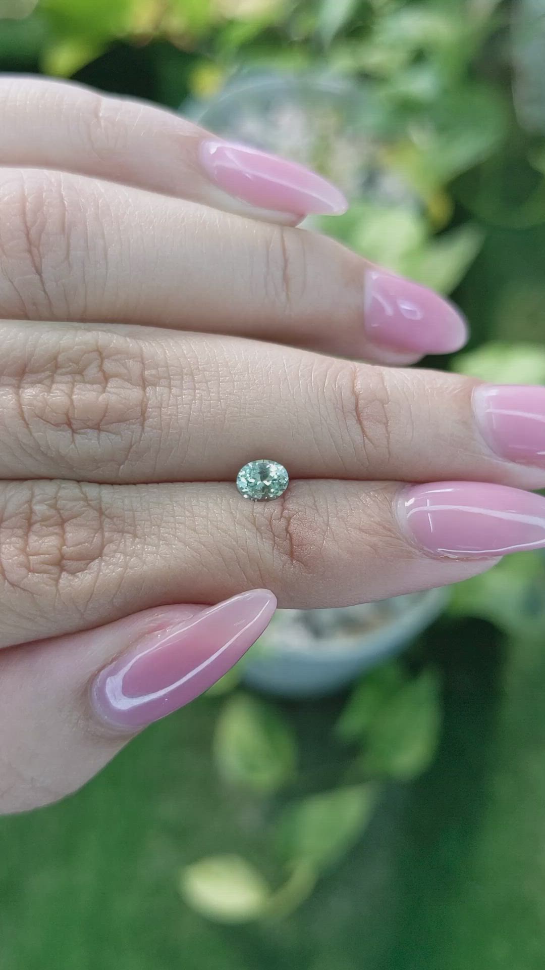 0.46 Ct. Green Sapphire from Ceylon (Sri Lanka) Size Video