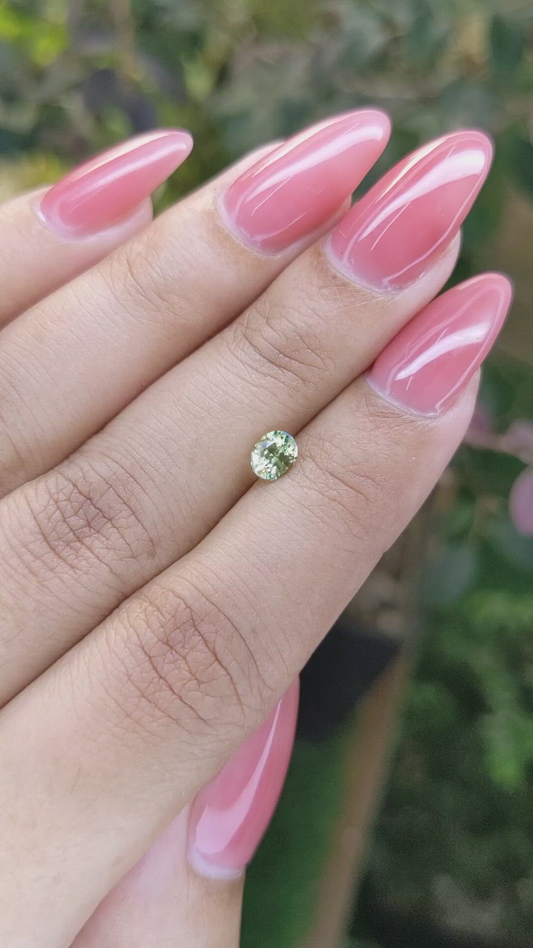 0.52 Ct. Yellowish Green Sapphire from Ceylon (Sri Lanka) Size Video