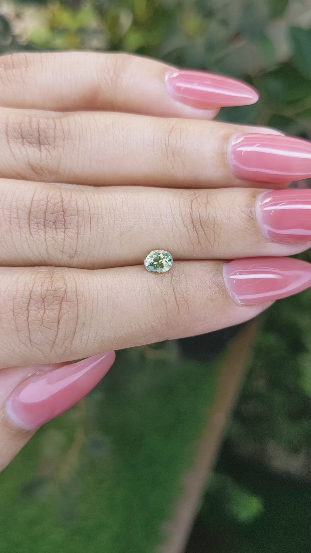 0.52 Ct. Yellowish Green Sapphire from Ceylon (Sri Lanka) Size Video