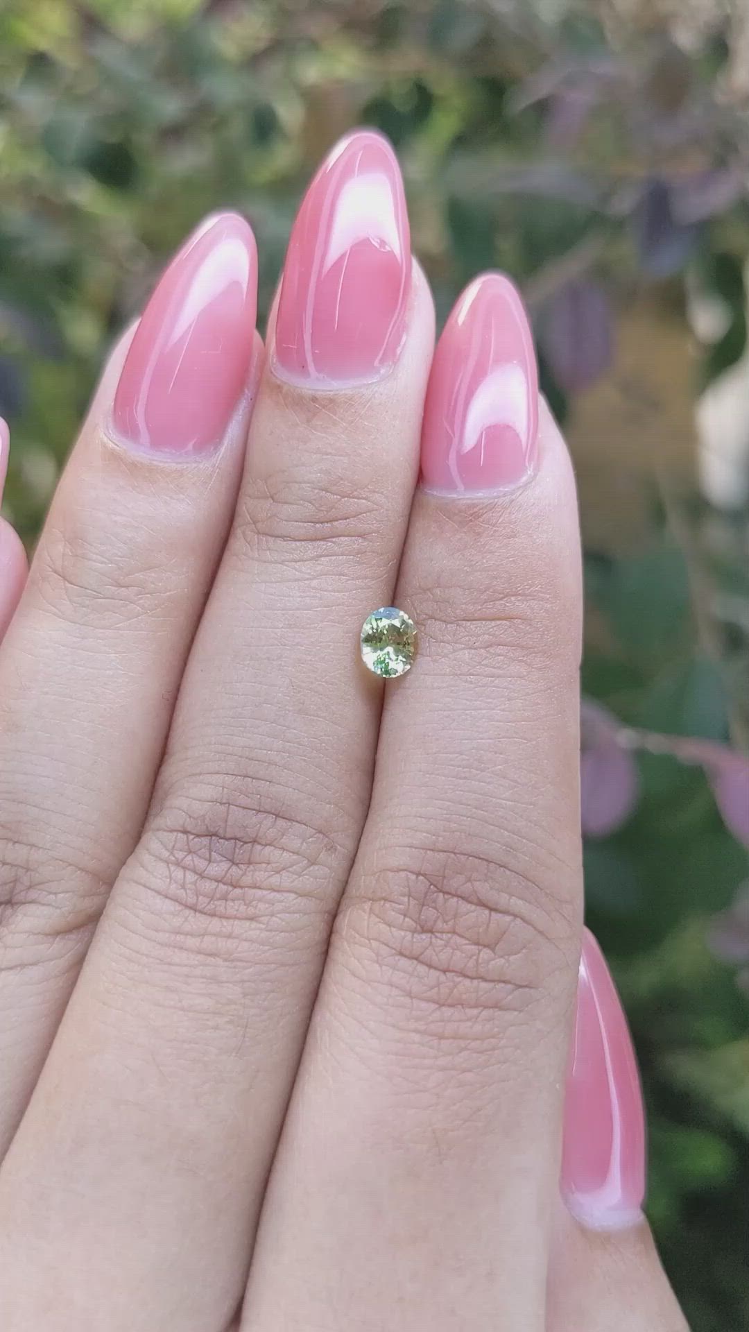 0.52 Ct. Yellowish Green Sapphire from Ceylon (Sri Lanka) Size Video