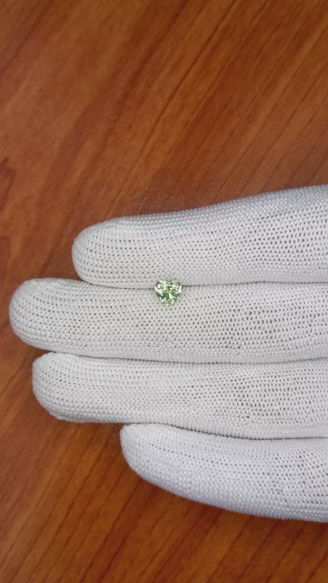 0.81 Ct. Green Sapphire from Ceylon (Sri Lanka) Size Video