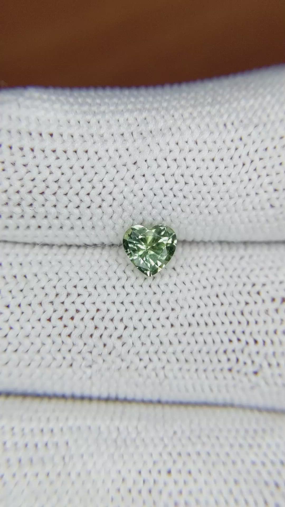 0.81 Ct. Green Sapphire from Ceylon (Sri Lanka) Size Video