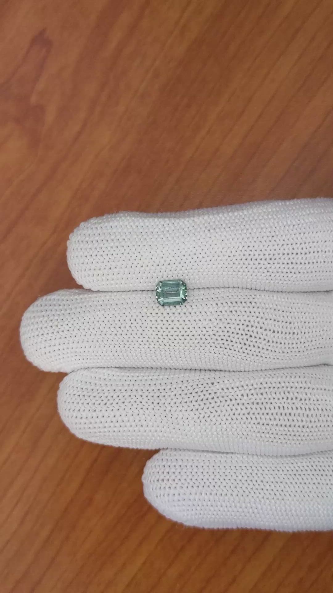 0.88 Ct. Green Sapphire from Ceylon (Sri Lanka) Size Video