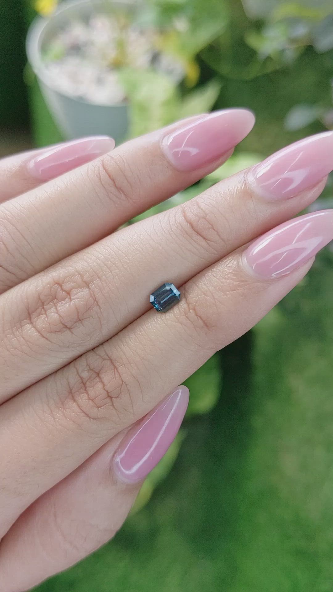 0.59 Ct. Greenish Blue Sapphire from Ceylon (Sri Lanka) Size Video