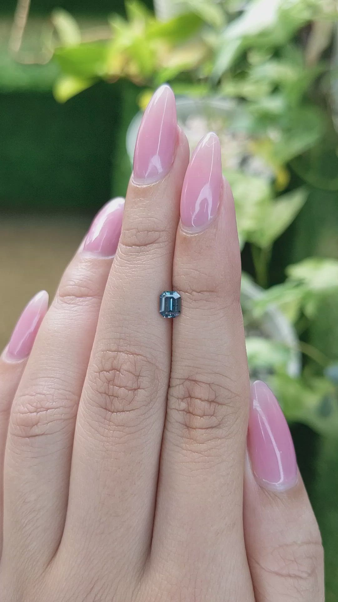 0.59 Ct. Greenish Blue Sapphire from Ceylon (Sri Lanka) Size Video