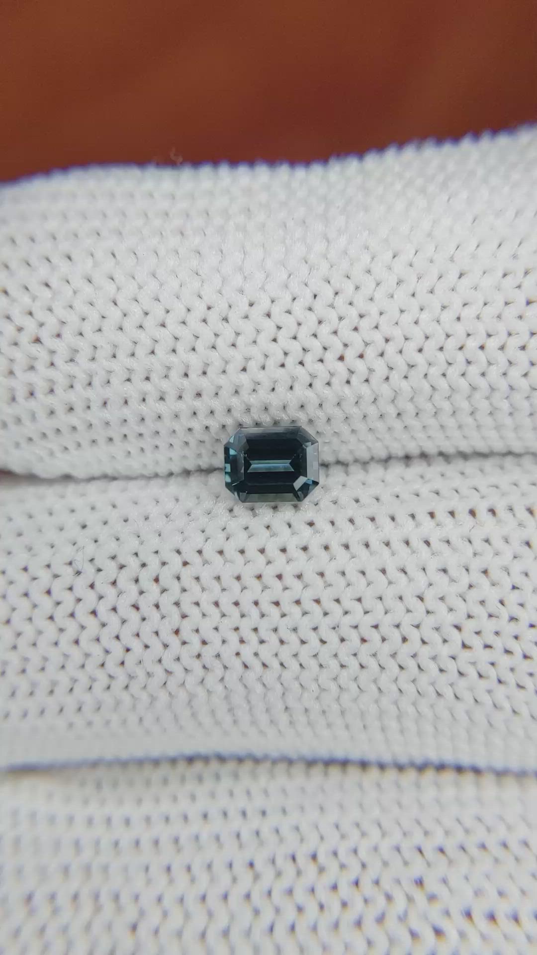 0.59 Ct. Greenish Blue Sapphire from Ceylon (Sri Lanka) Size Video