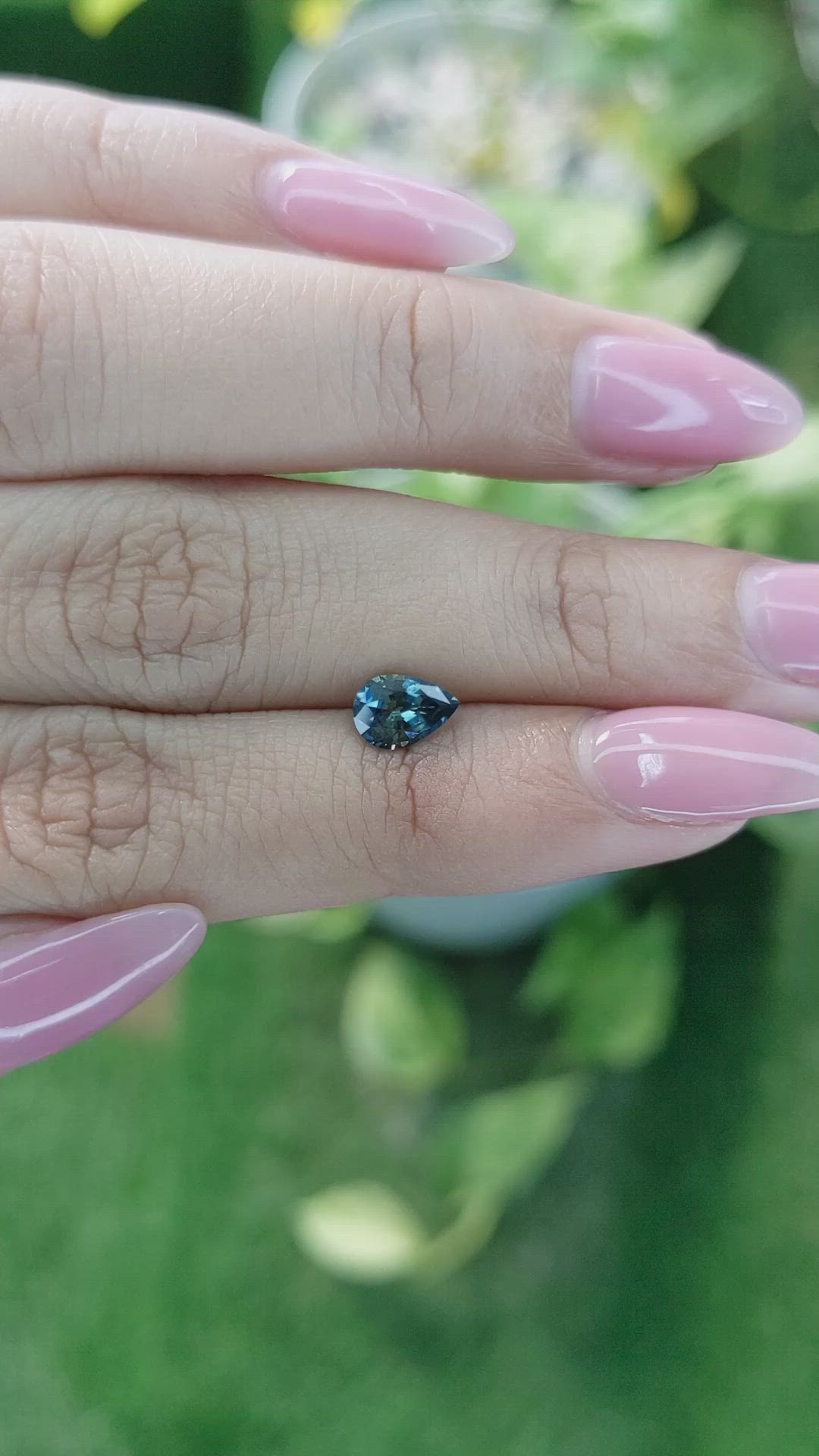 0.83 Ct. Greenish Blue Sapphire from Ceylon (Sri Lanka) Size Video