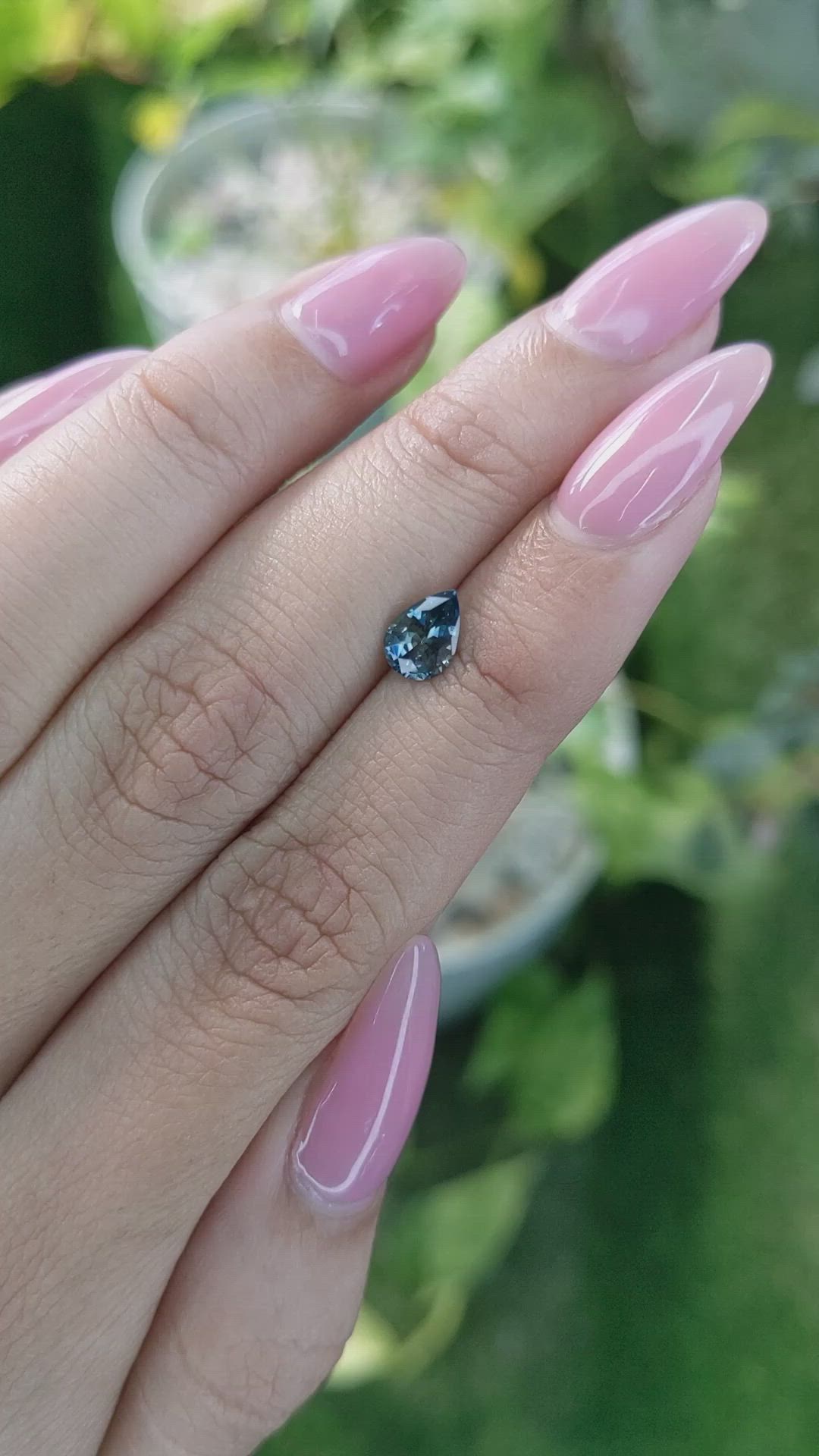 0.83 Ct. Greenish Blue Sapphire from Ceylon (Sri Lanka) Size Video
