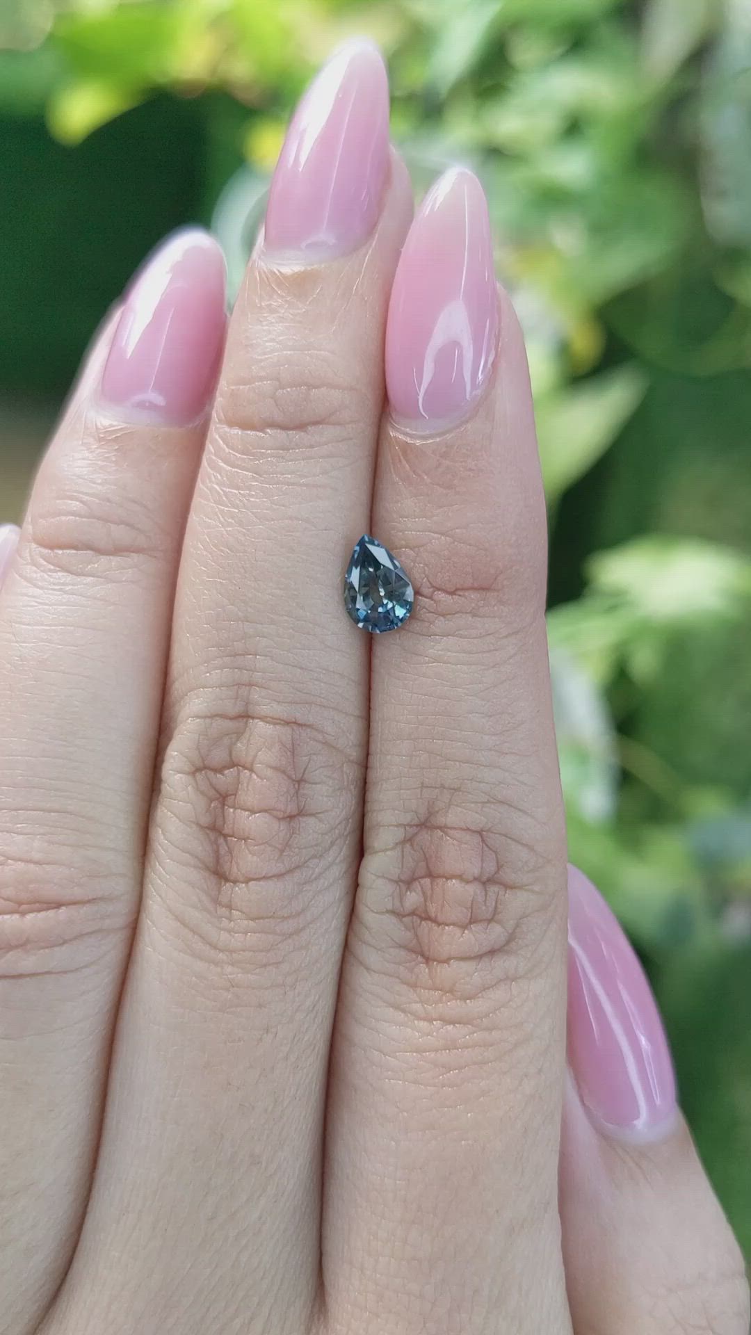 0.83 Ct. Greenish Blue Sapphire from Ceylon (Sri Lanka) Size Video