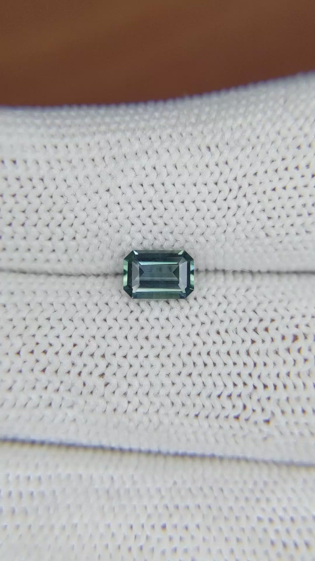0.76 Ct. Bluish Green Sapphire from Ceylon (Sri Lanka) Size Video