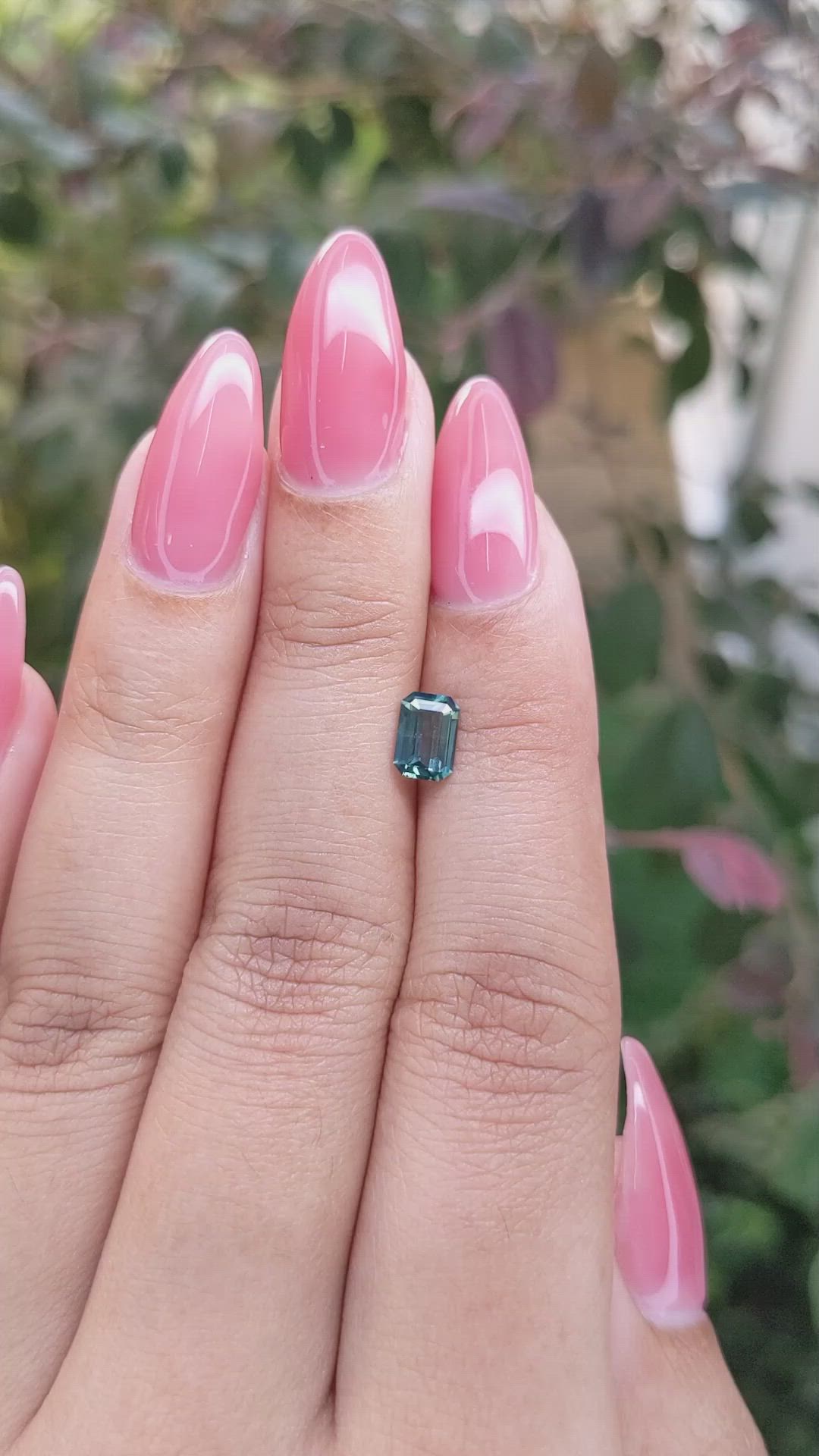 0.76 Ct. Bluish Green Sapphire from Ceylon (Sri Lanka) Size Video