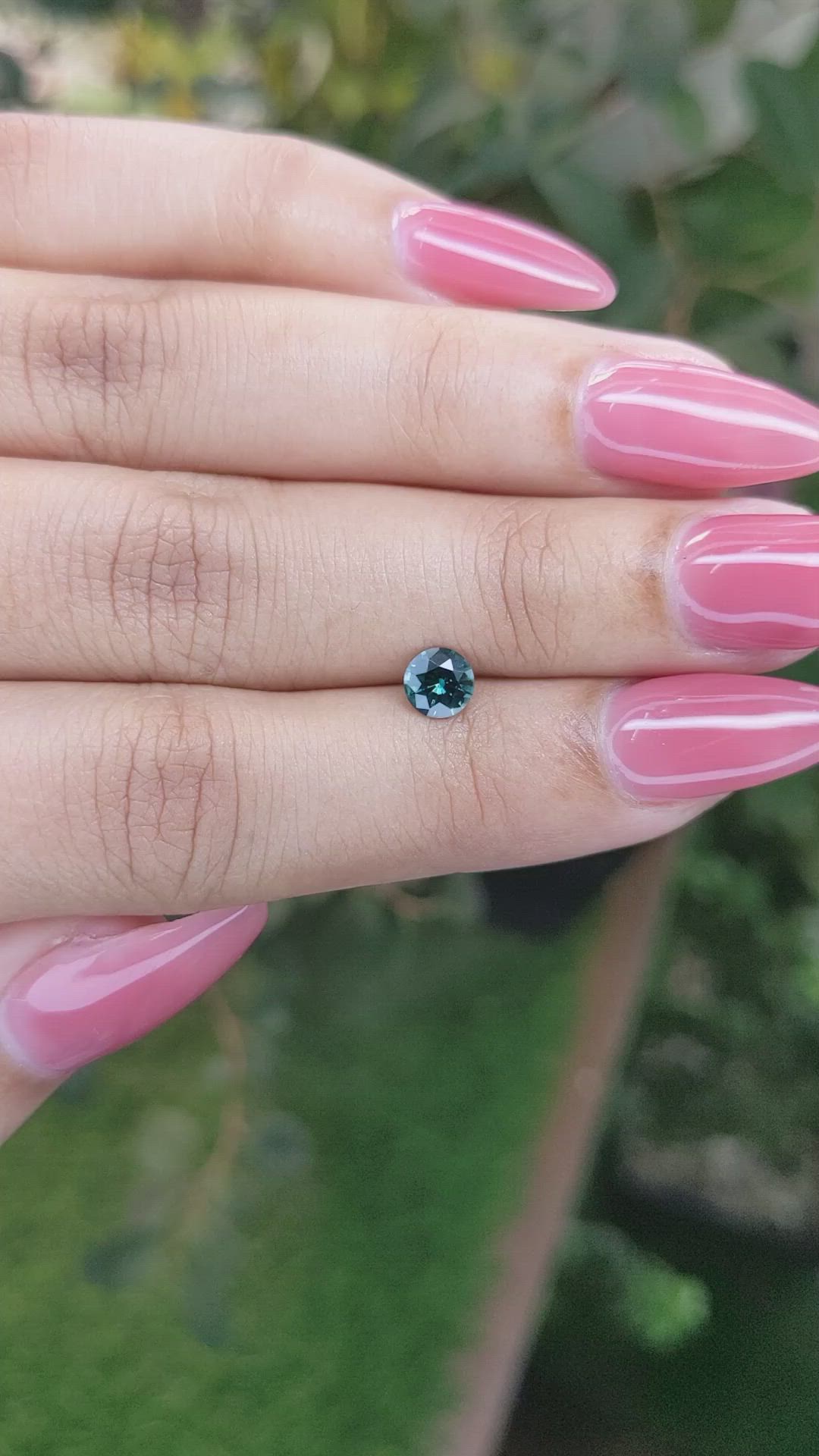 0.59 Ct. Bluish Green Sapphire from Ceylon (Sri Lanka) Size Video