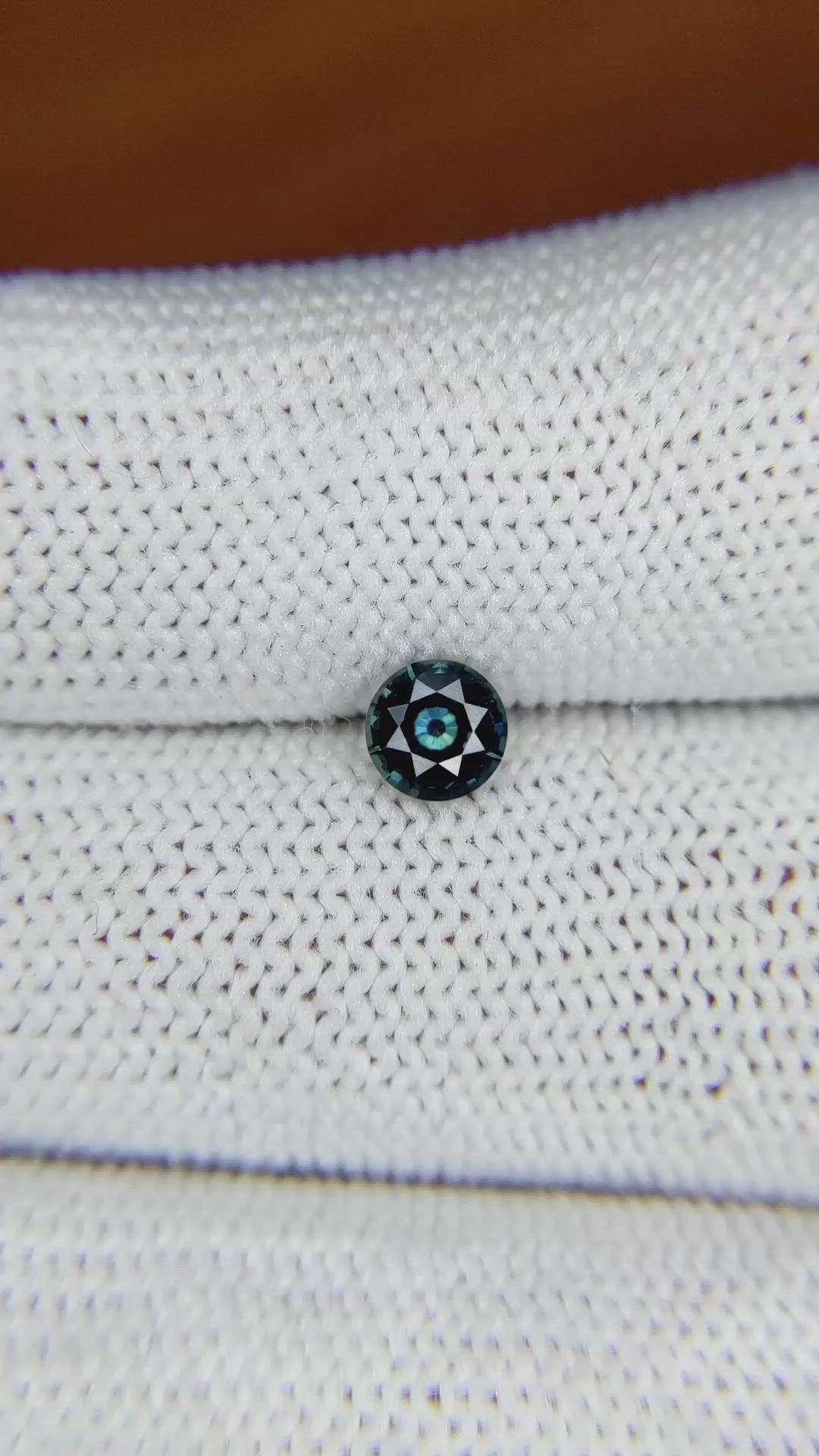 0.59 Ct. Bluish Green Sapphire from Ceylon (Sri Lanka) Size Video