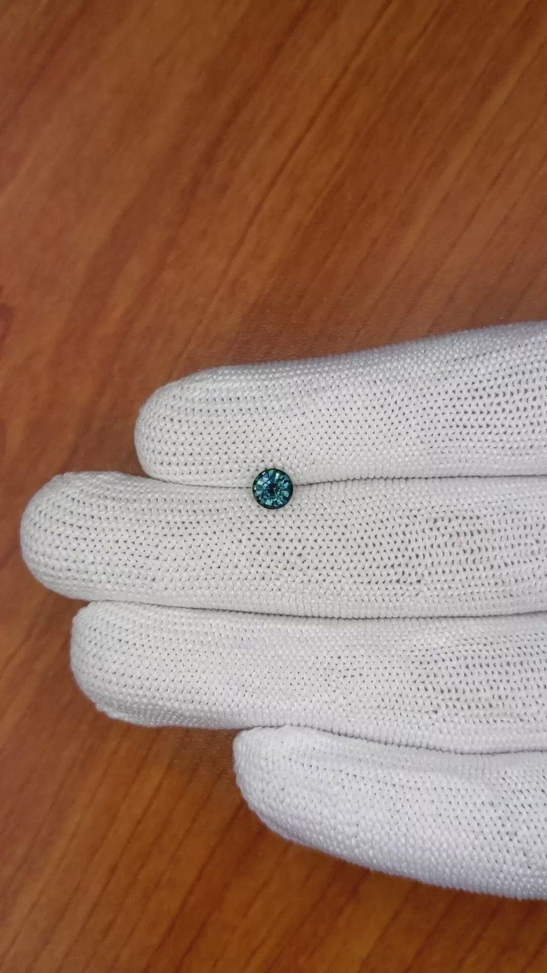 0.59 Ct. Bluish Green Sapphire from Ceylon (Sri Lanka) Size Video