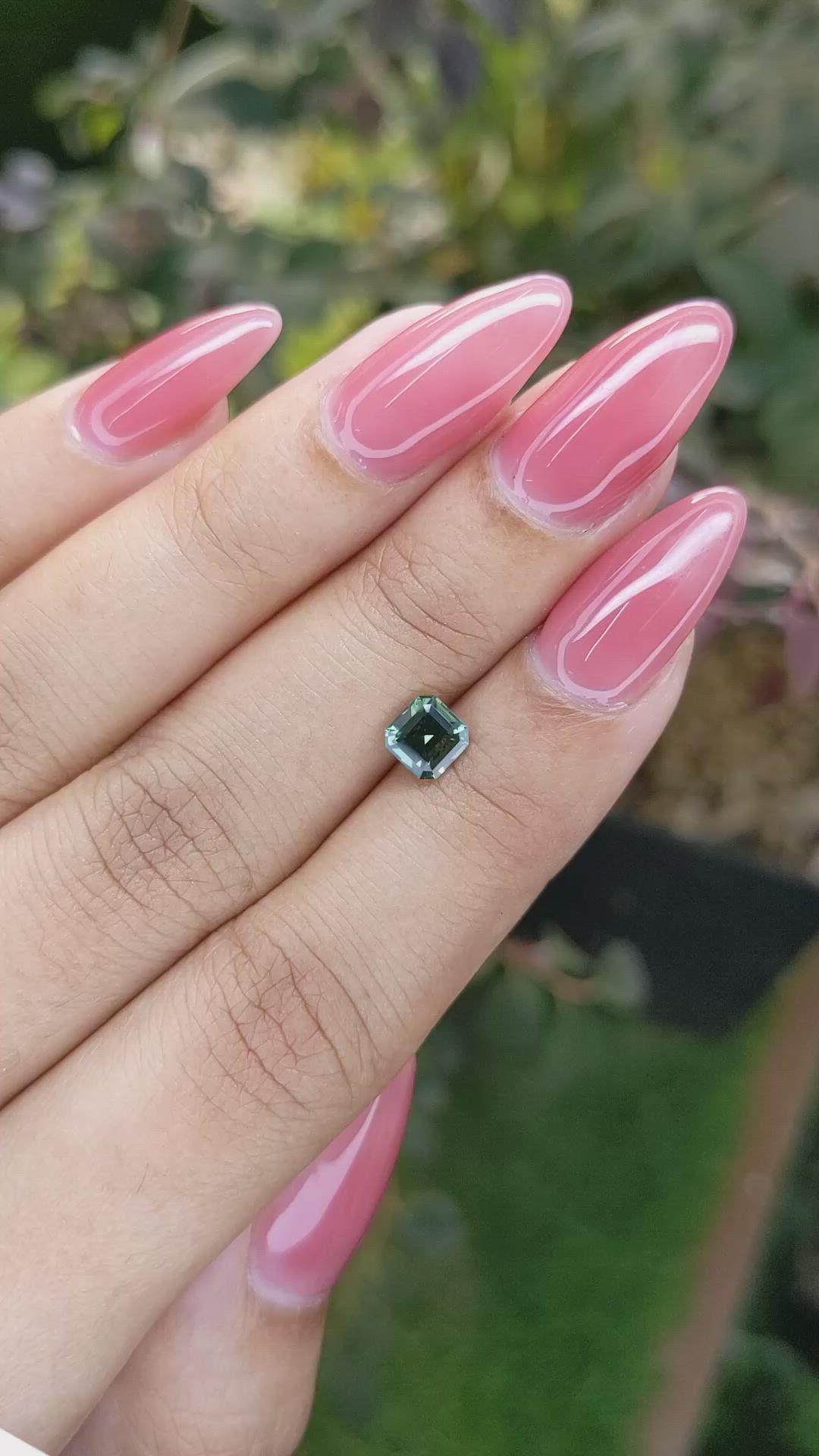 0.87 Ct. Green Sapphire from Ceylon (Sri Lanka) Size Video