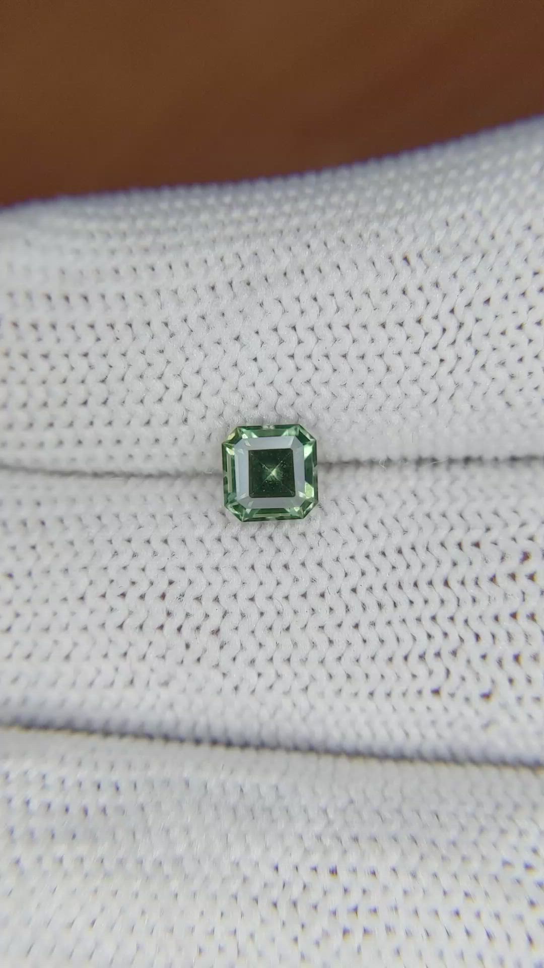 0.87 Ct. Green Sapphire from Ceylon (Sri Lanka) Size Video