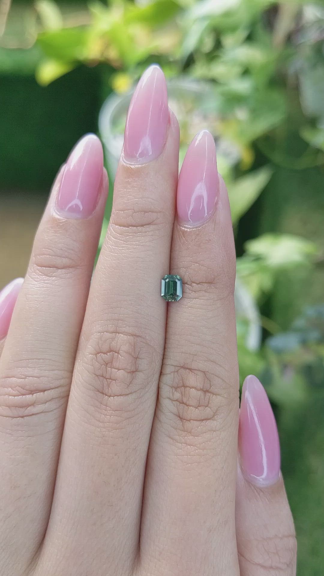 0.55 Ct. Green Sapphire from Ceylon (Sri Lanka) Size Video