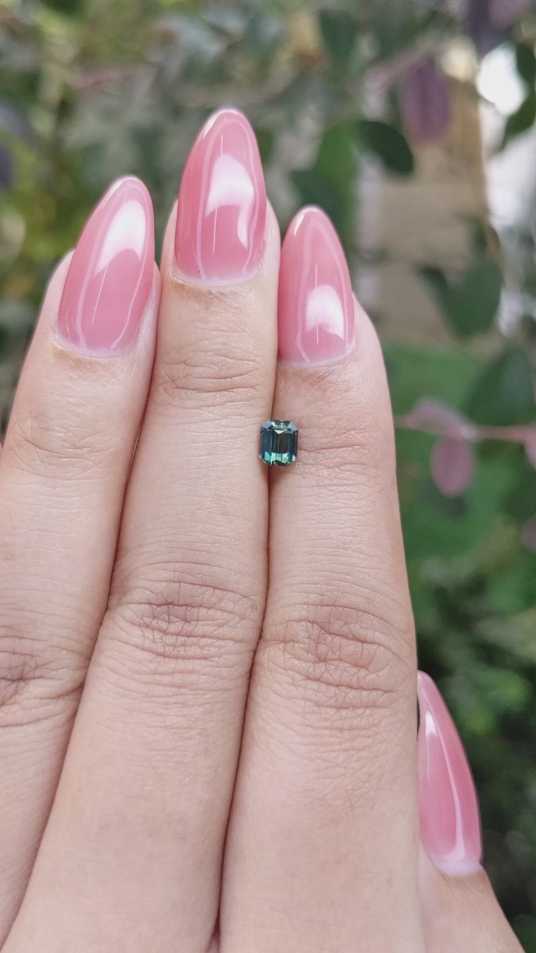 0.53 Ct. Bluish Green Sapphire from Ceylon (Sri Lanka) Size Video