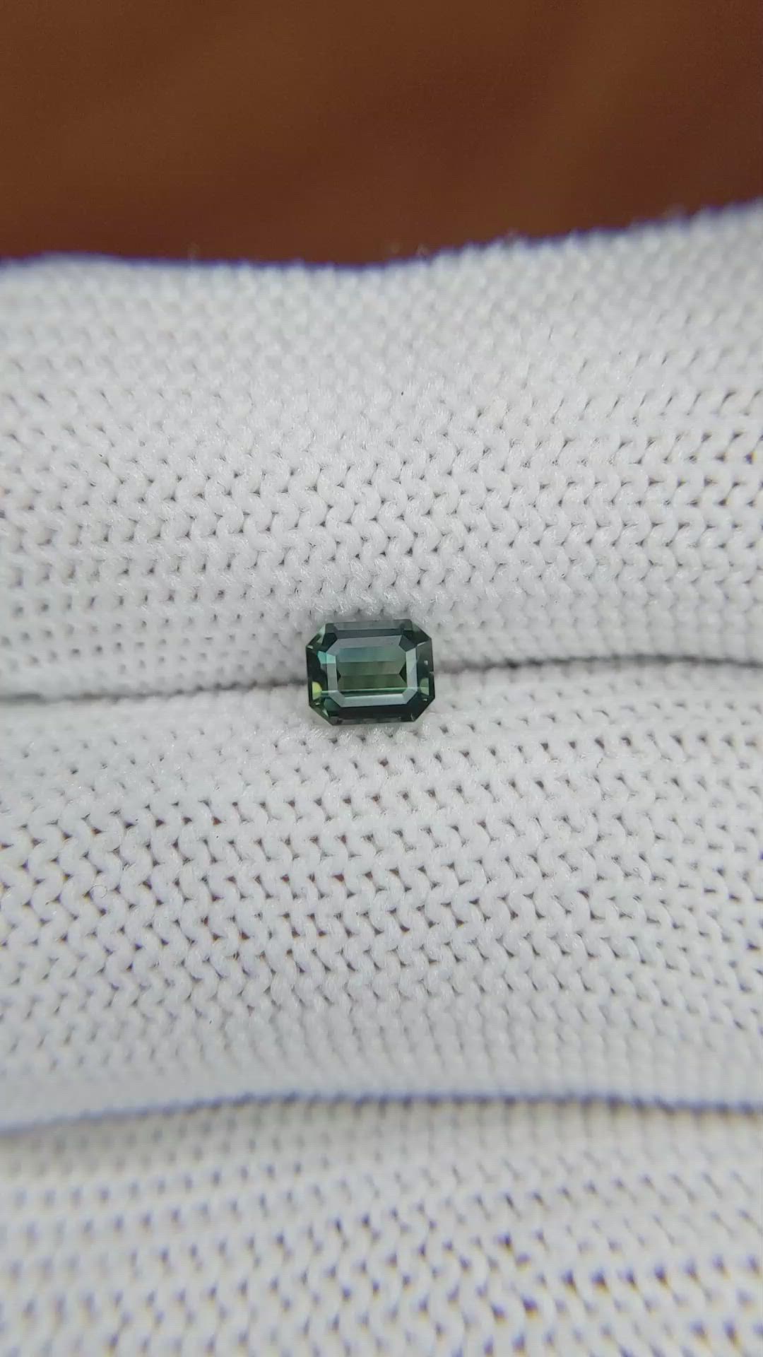 0.53 Ct. Bluish Green Sapphire from Ceylon (Sri Lanka) Size Video