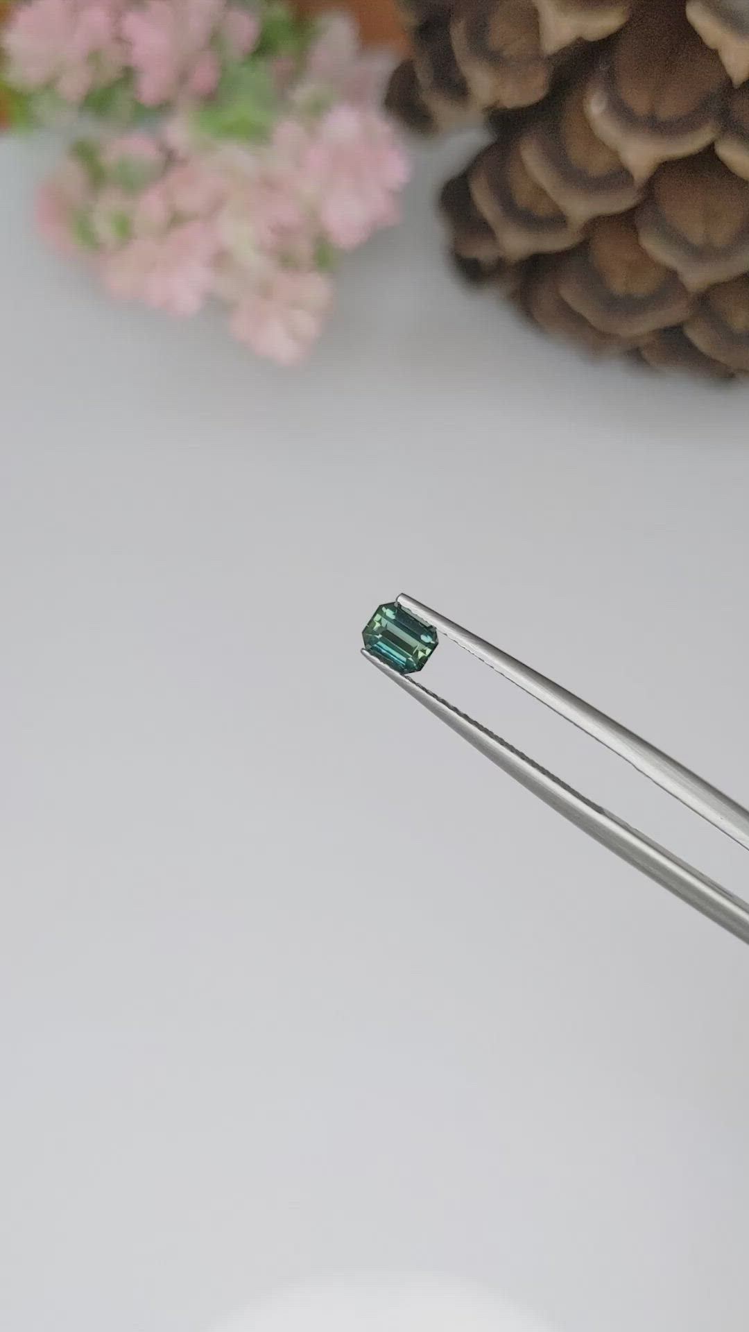 0.53 Ct. Bluish Green Sapphire from Ceylon (Sri Lanka) Size Video