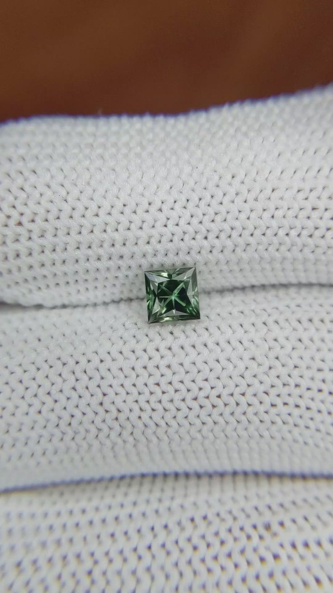 0.62 Ct. Green Sapphire from Ceylon (Sri Lanka) Size Video
