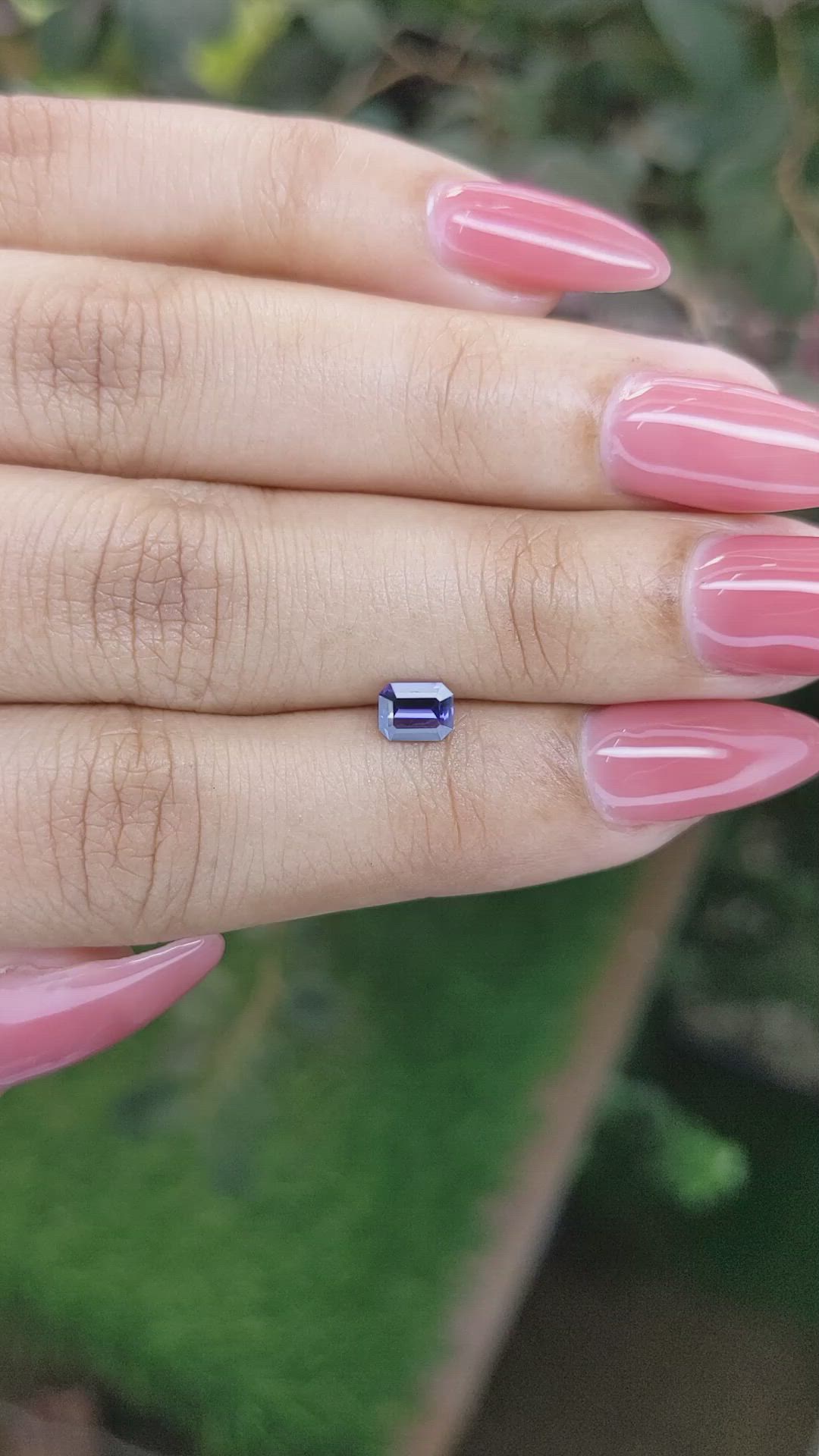 0.56 Ct. Violet Sapphire from Ceylon (Sri Lanka) Size Video