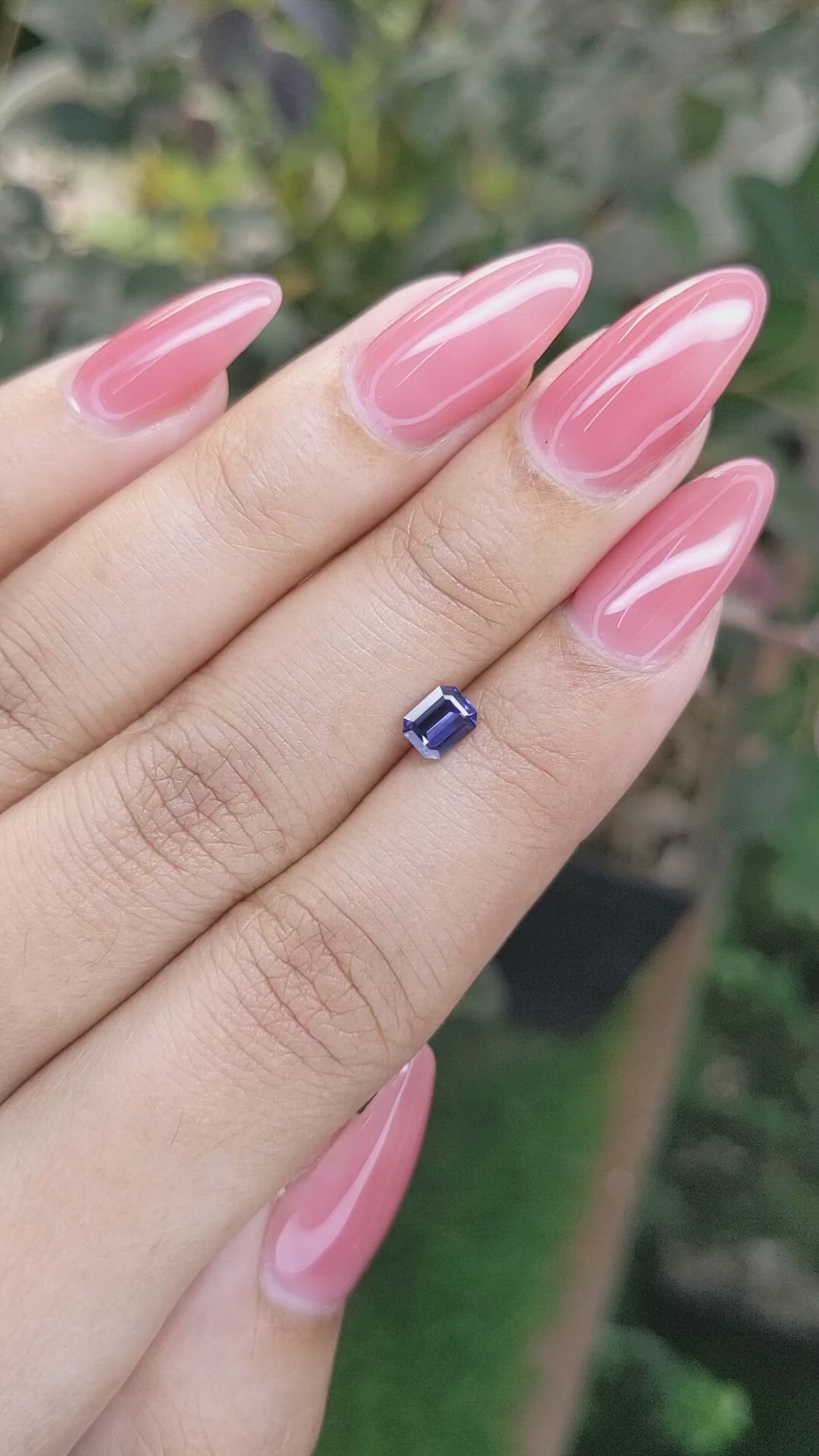 0.56 Ct. Violet Sapphire from Ceylon (Sri Lanka) Size Video