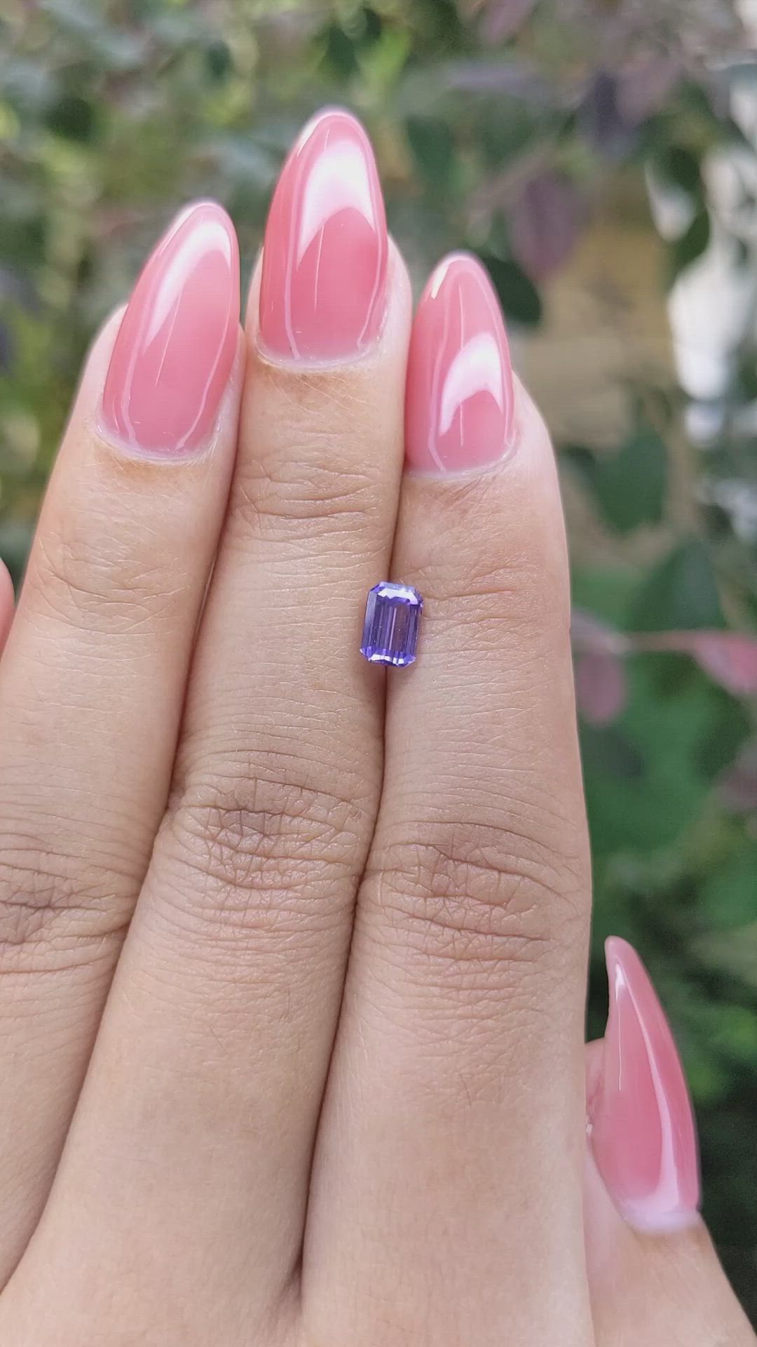 0.88 Ct. Purple Sapphire from Ceylon (Sri Lanka) Size Video