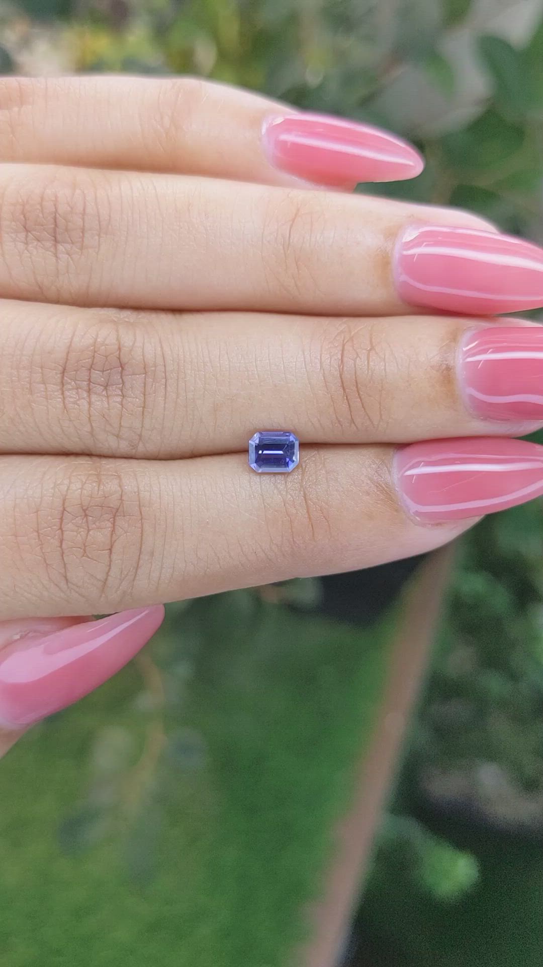 0.59 Ct. Bluish Purple Sapphire from Ceylon (Sri Lanka) Size Video