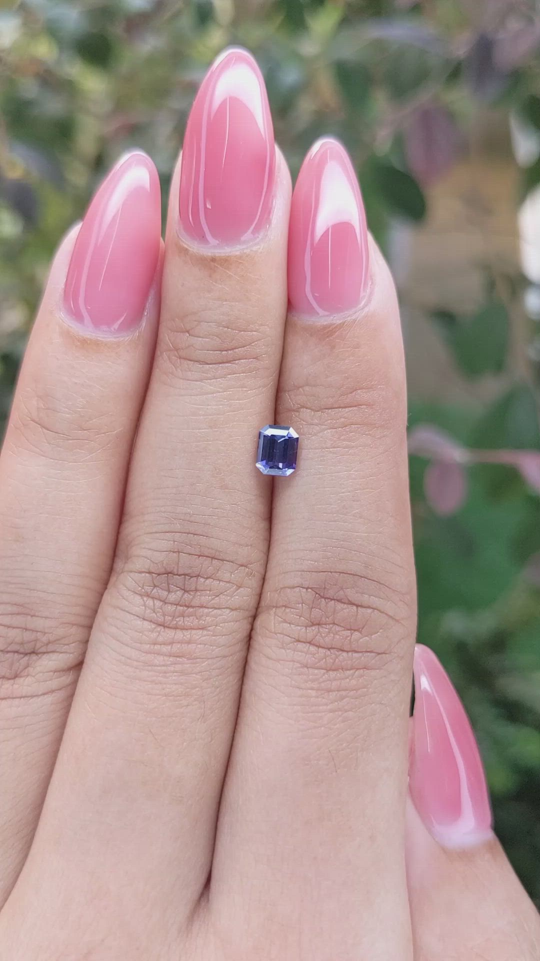 0.59 Ct. Bluish Purple Sapphire from Ceylon (Sri Lanka) Size Video