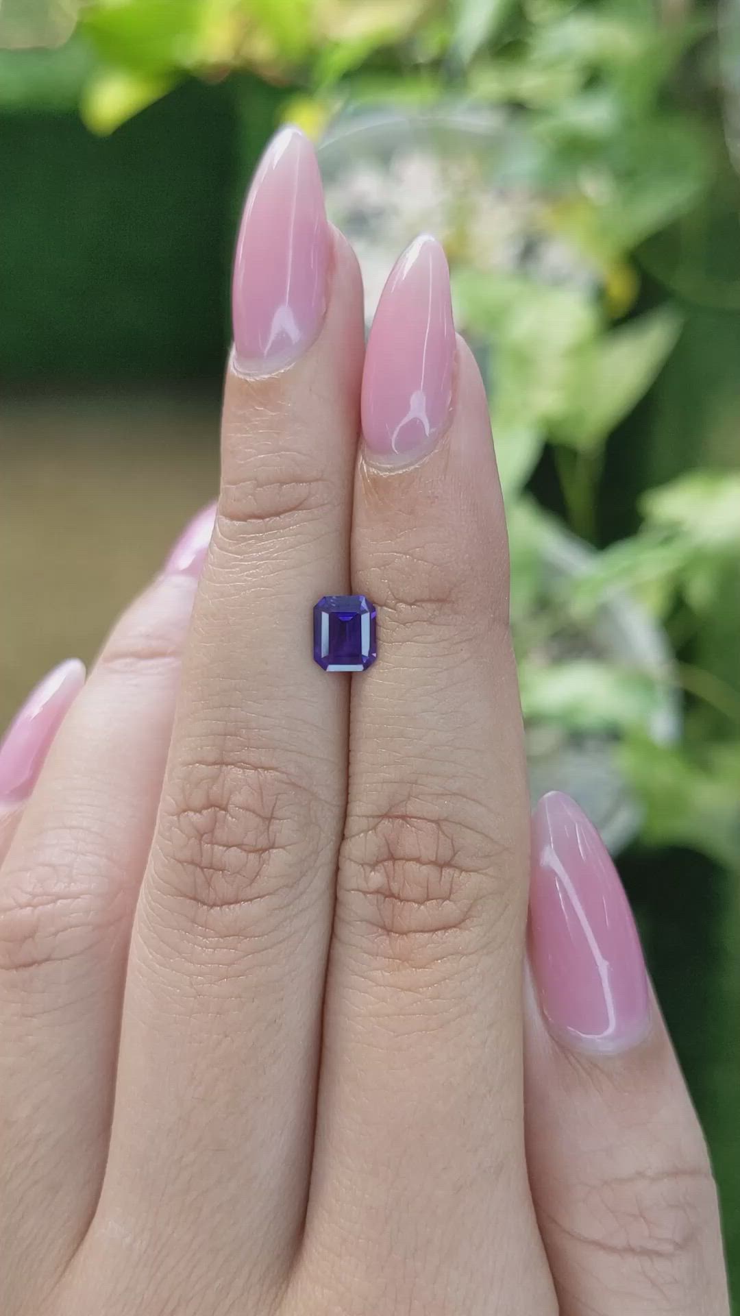 0.91 Ct. Bluish Purple Sapphire from Ceylon (Sri Lanka) Size Video