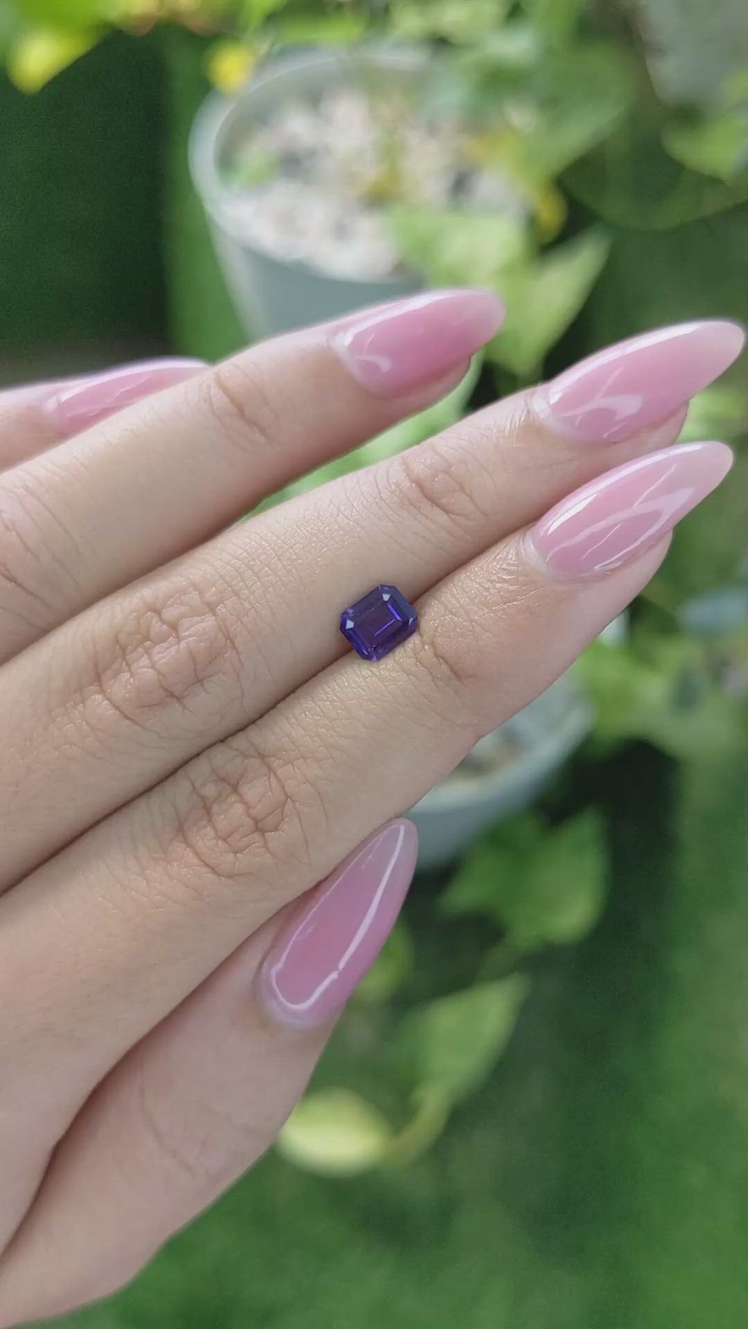 0.91 Ct. Bluish Purple Sapphire from Ceylon (Sri Lanka) Size Video