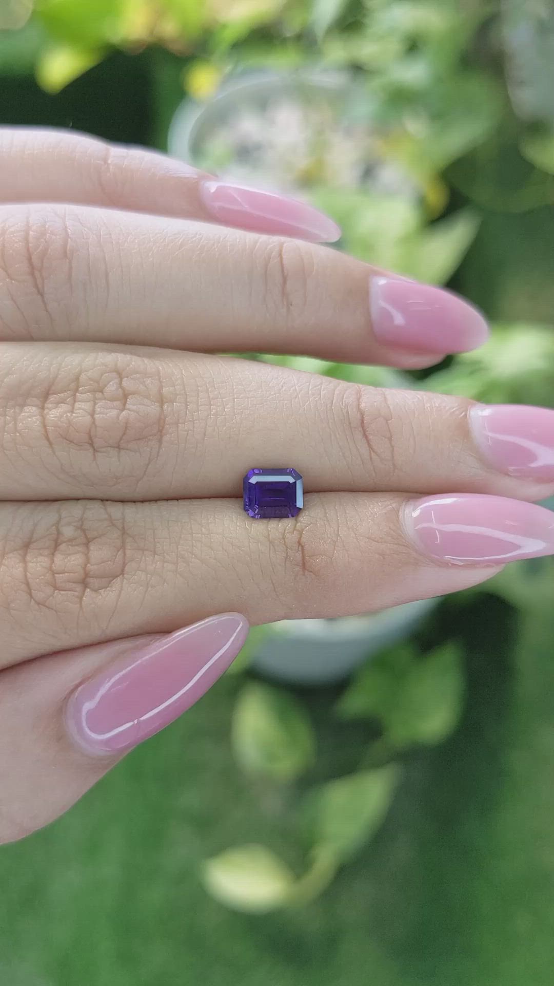 0.91 Ct. Bluish Purple Sapphire from Ceylon (Sri Lanka) Size Video