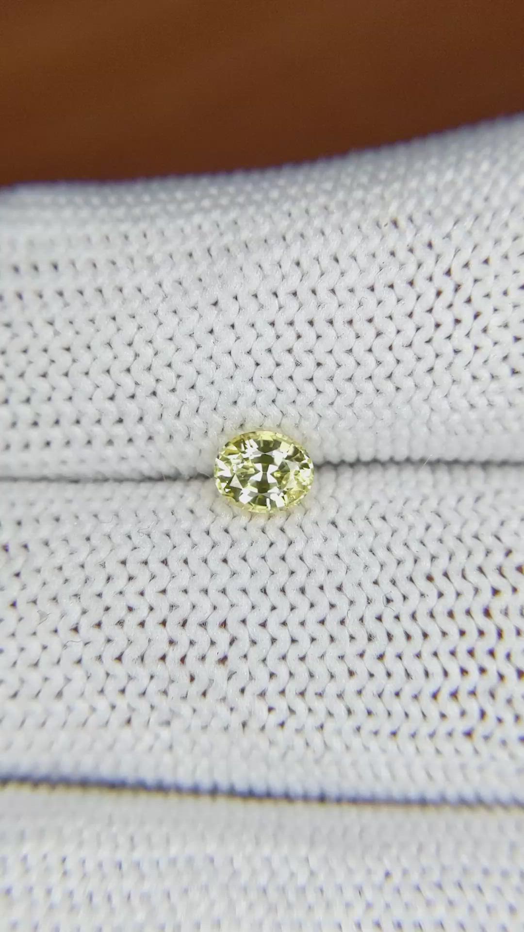 0.55 Ct. Yellow Sapphire from Ceylon (Sri Lanka) Size Video