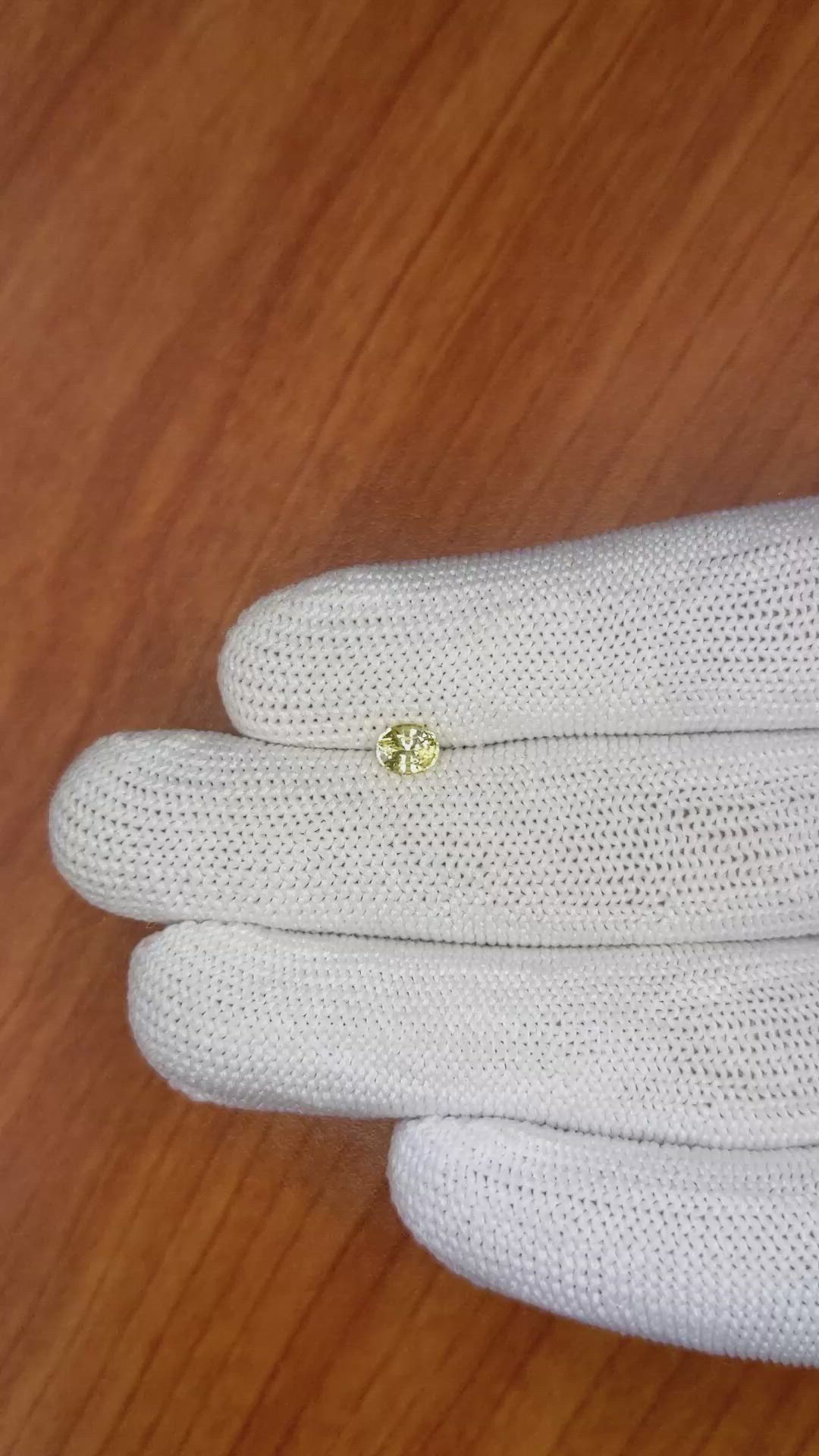 0.55 Ct. Yellow Sapphire from Ceylon (Sri Lanka) Size Video