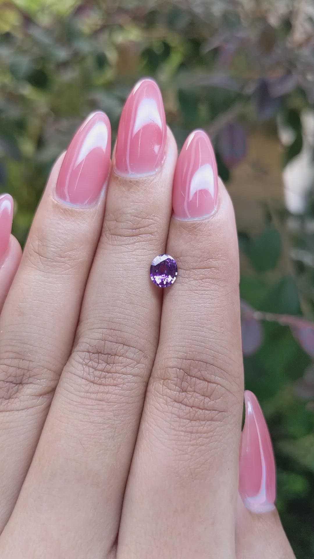 0.69 Ct. Purple Sapphire from Ceylon (Sri Lanka) Size Video