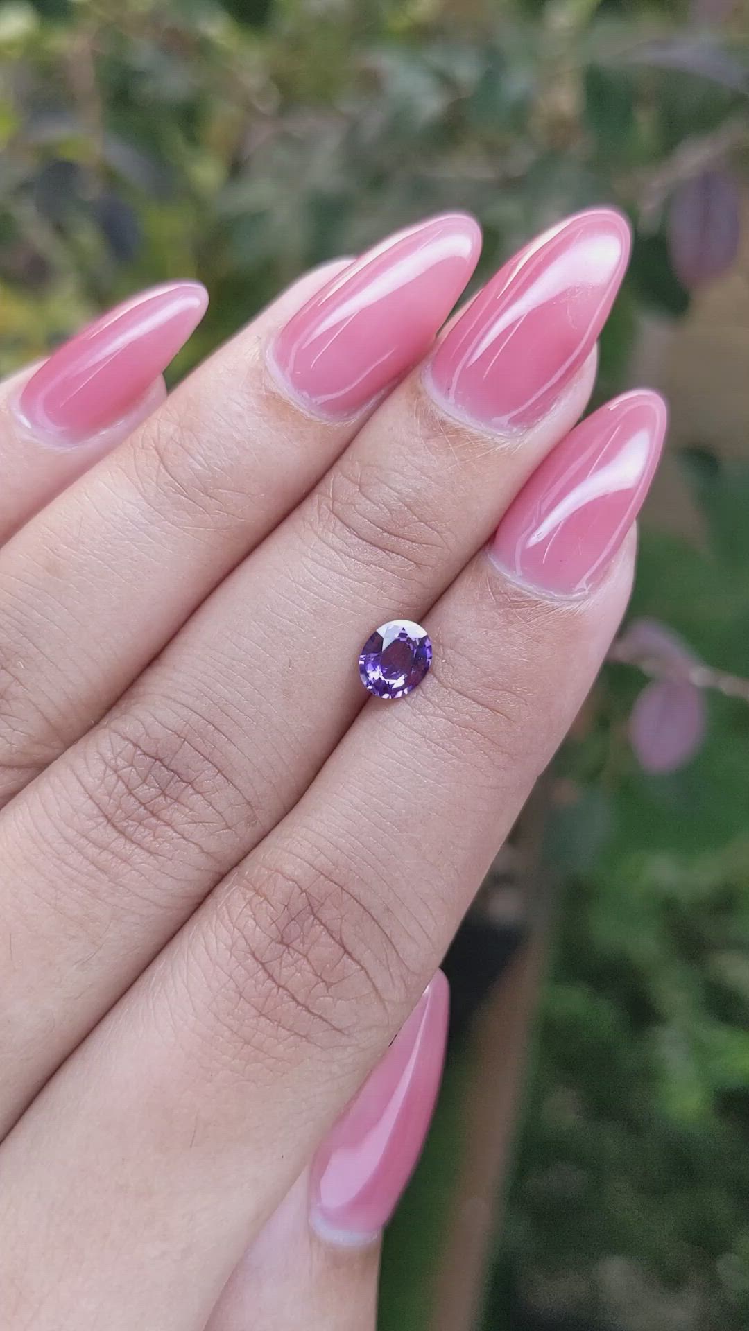 0.69 Ct. Purple Sapphire from Ceylon (Sri Lanka) Size Video