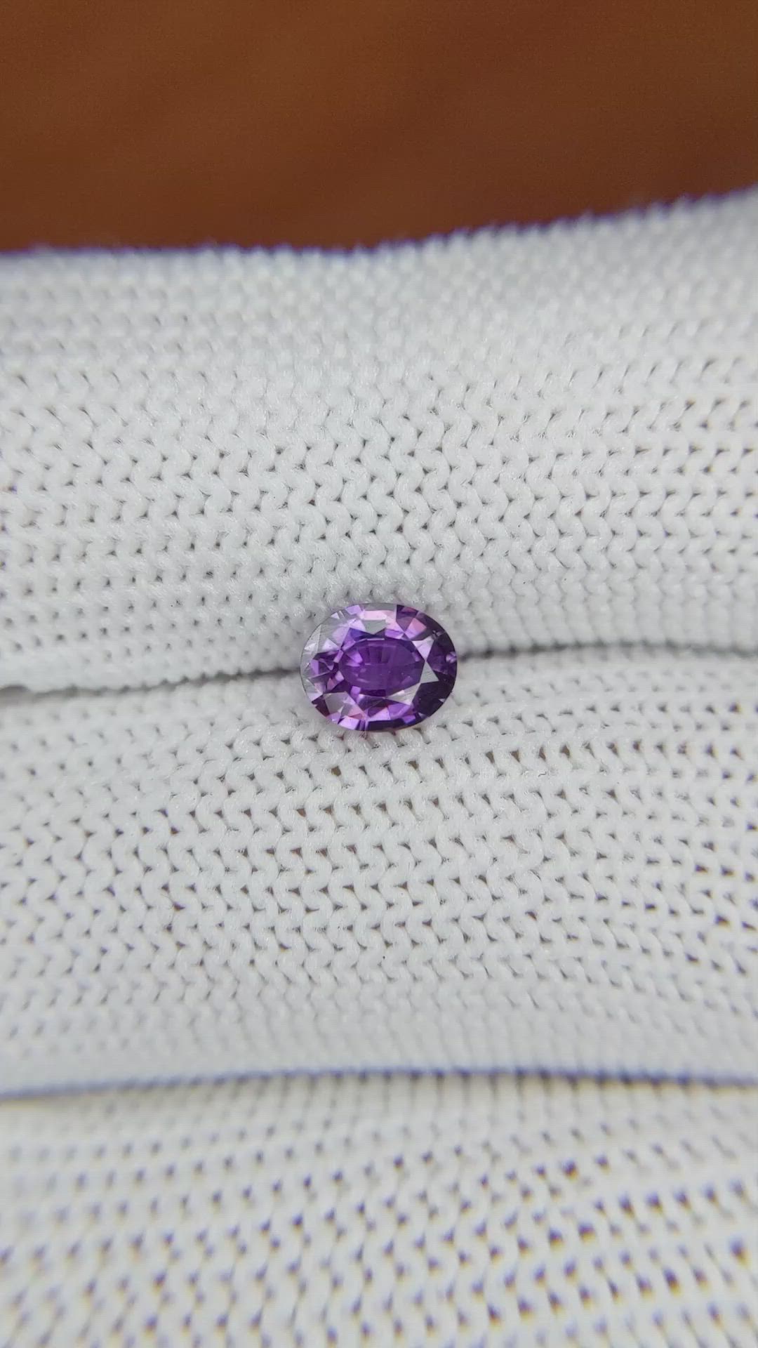 0.69 Ct. Purple Sapphire from Ceylon (Sri Lanka) Size Video