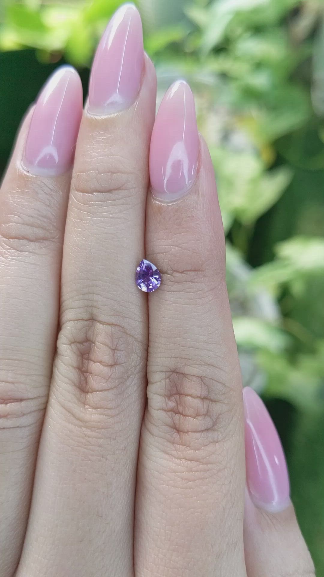 0.40 Ct. Purple Sapphire from Ceylon (Sri Lanka) Size Video