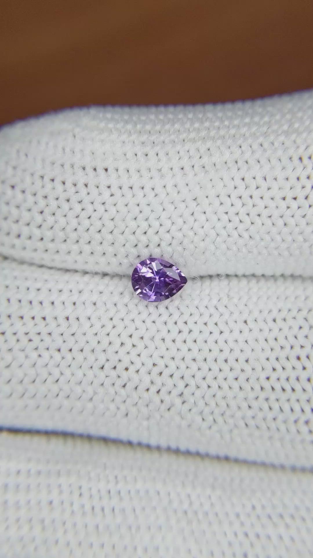 0.40 Ct. Purple Sapphire from Ceylon (Sri Lanka) Size Video