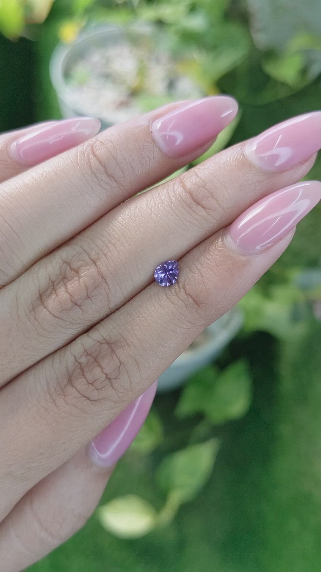 0.40 Ct. Purple Sapphire from Ceylon (Sri Lanka) Size Video