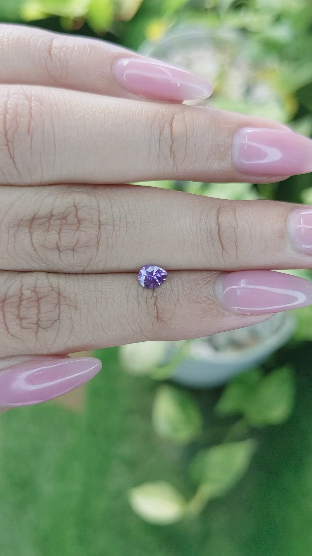 0.40 Ct. Purple Sapphire from Ceylon (Sri Lanka) Size Video