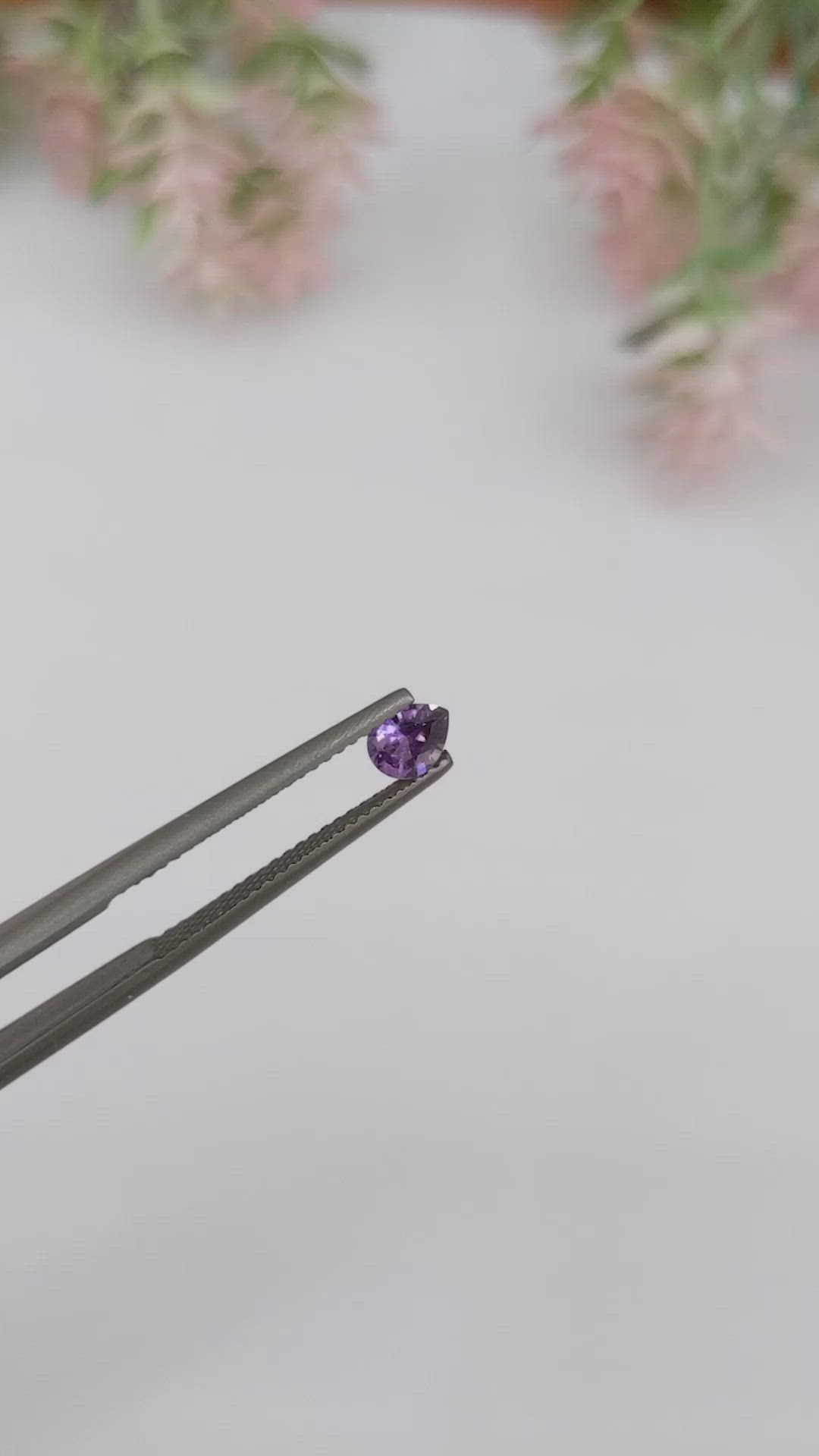 0.40 Ct. Purple Sapphire from Ceylon (Sri Lanka) Size Video