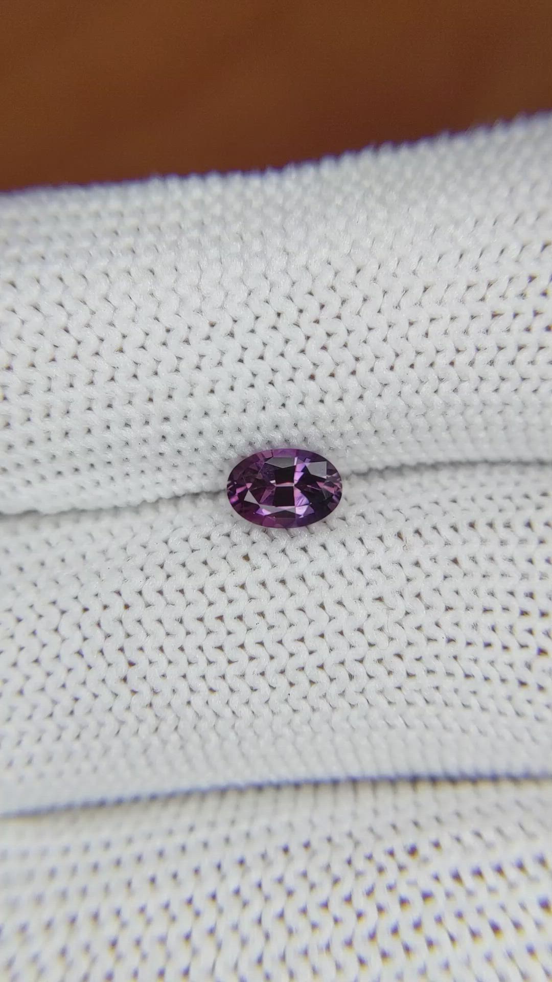 0.58 Ct. Pinkish Purple Sapphire from Ceylon (Sri Lanka) Size Video